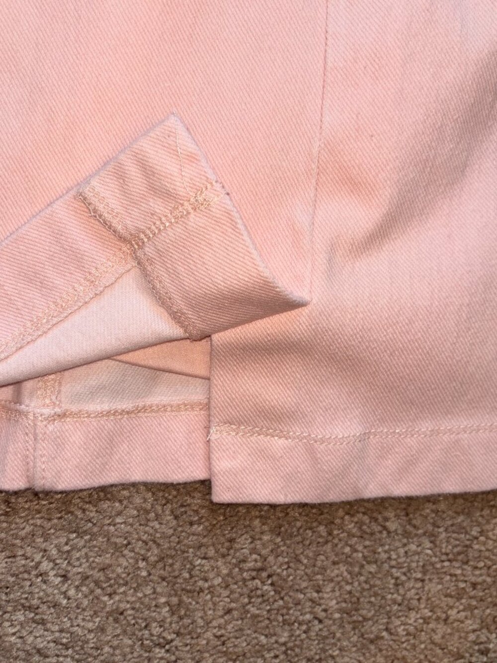 Light Pink Knit Denim Skort by Isaac Mizrahi M but fits L - Picture 5 of 7